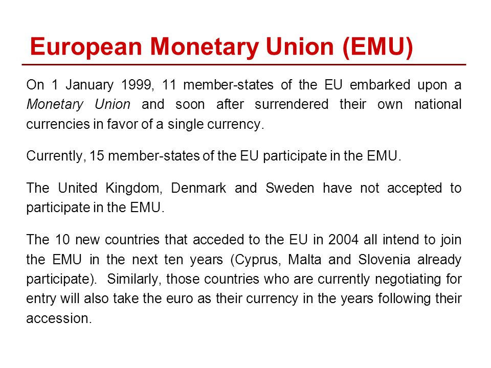 Economic and monetary union